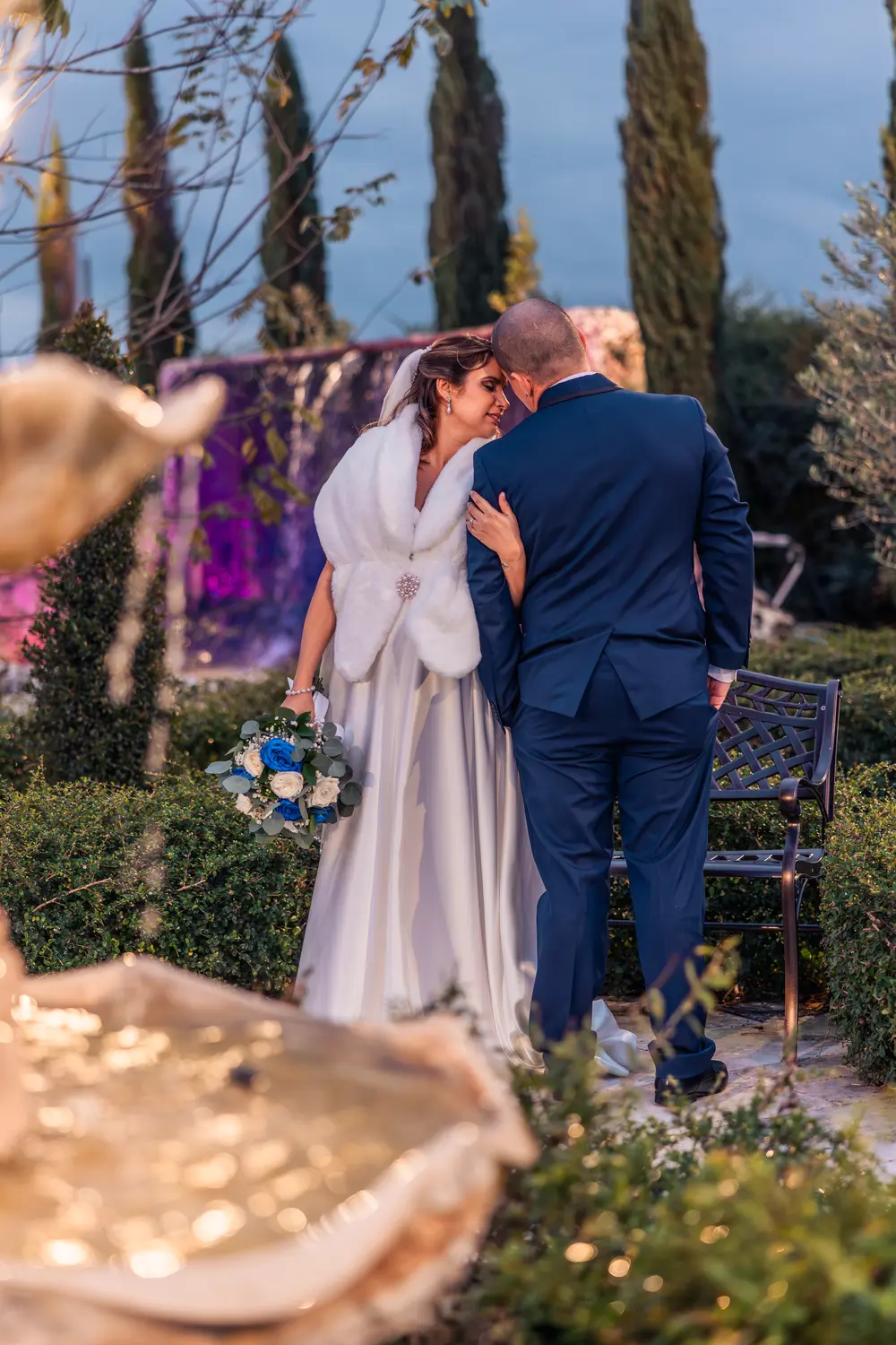 Montaje de boda en jardín